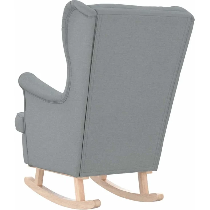 Schaukelsessel, Schaukelstuhl Hellgrau 74x90x102 cm Stoff – Bild 6