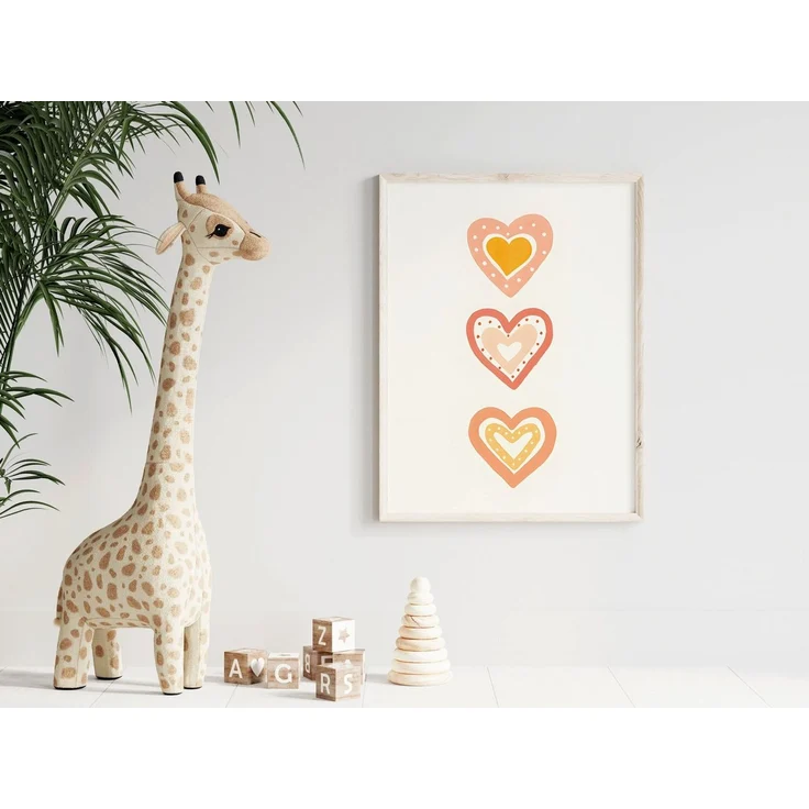 JUSTGOODMOOD Poster Kinderzimmer Sonnenstrahlen Regenbogen Herzen Blumen Kinderzimmer Bild, Wolke (1 St) – Bild 4