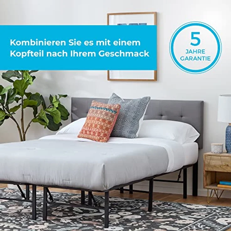 Linenspa Metallbett mit Lattenrost – Klappbett – 33 cm Stauraum unter Bettgestell – Montage in 5 Minuten – Bett 180x200 cm – Bild 6