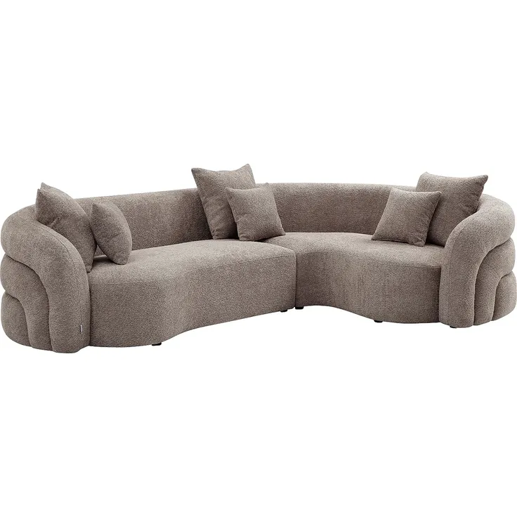 Vente-unique - LAPIOTA Sofa Stoff Schokoladenbraun - B 200 cm x H 73 cm x L 290 cm – Bild 2