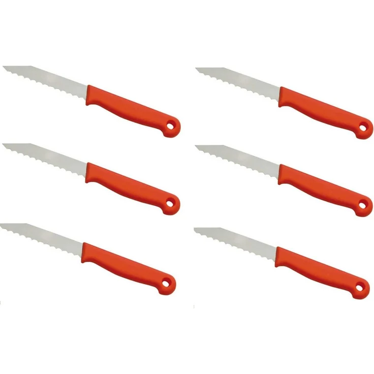 Schneider GmbH Gemüsemesser 6 x Brötchenmesser Tomatenmesser mit Wellenschliff 8cm Klinge