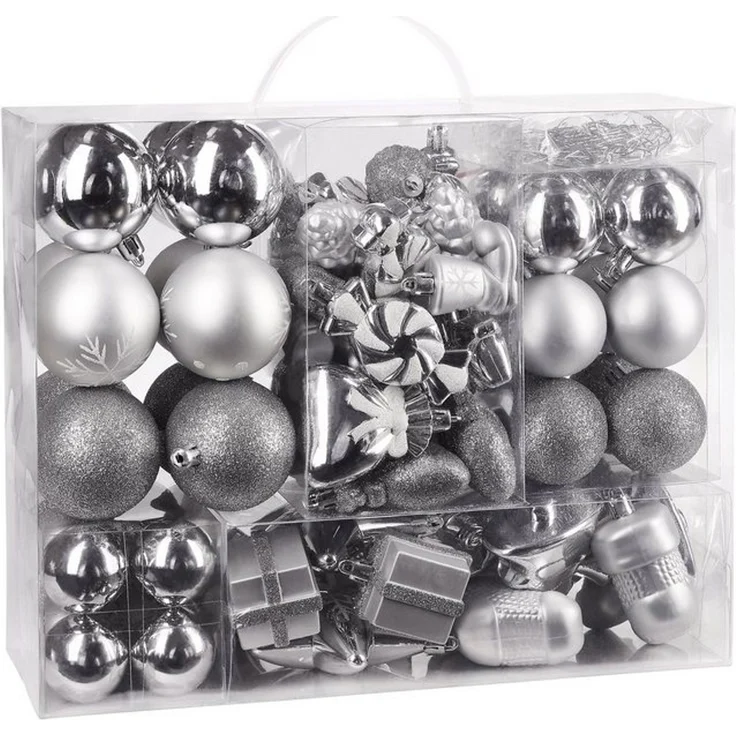 BRUBAKER Weihnachtsbaumkugel 77-teiliges Weihnachtskugel-Set, Christbaumschmuck aus Kunststoff, Weihnachtsdekoration Baumkugeln – Bild 4
