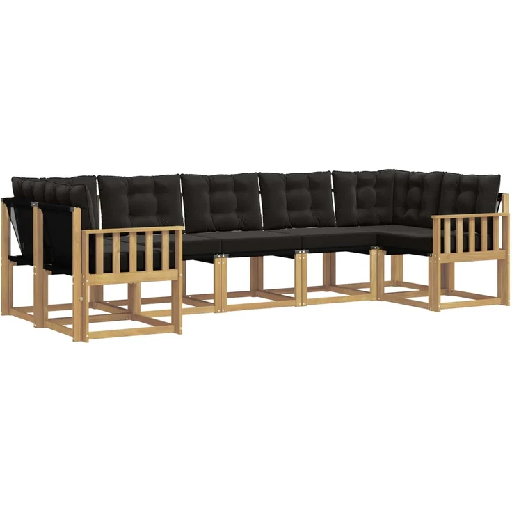 vidaXL Outdoor-Sofagarnitur 7 stk. 7-Sitzer Weiß und Schwarz 3389834 – Bild 2