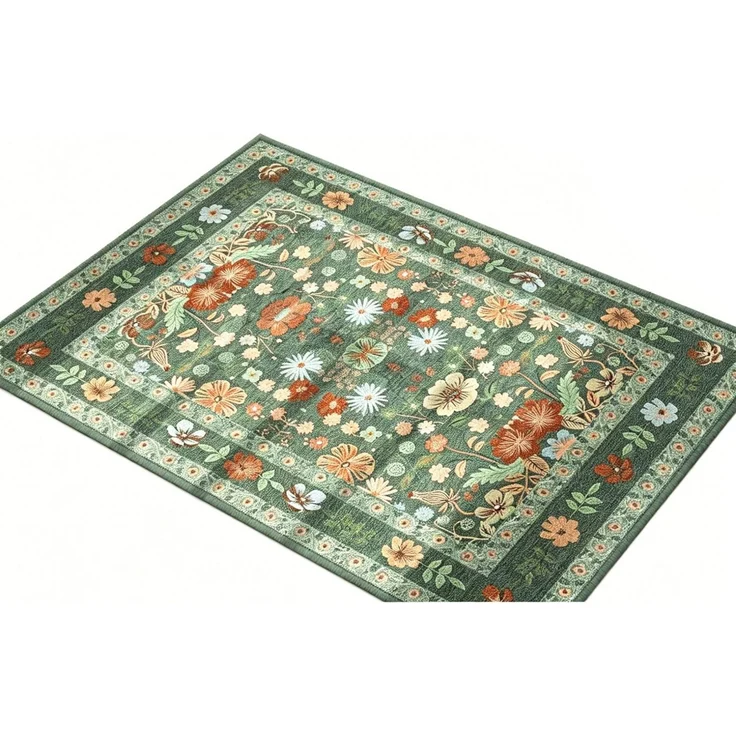 Agger Fußmatte Vintage-Blumen-Fußmatte, Boho-Teppich für den Eingangsbereich, dekorative Fußmatte für Badezimmer, Haustür und Wohnraumdekoration – Bild 1