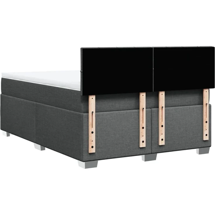 vidaXL Boxspringbett mit Matratze Dunkelgrau 160x200 cm Stoff 3288240 – Bild 12