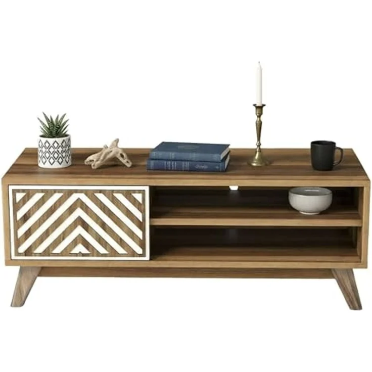 Dmora Couchtisch Markab 105x60x38.2h cm Braun 3 Fächer – Bild 3