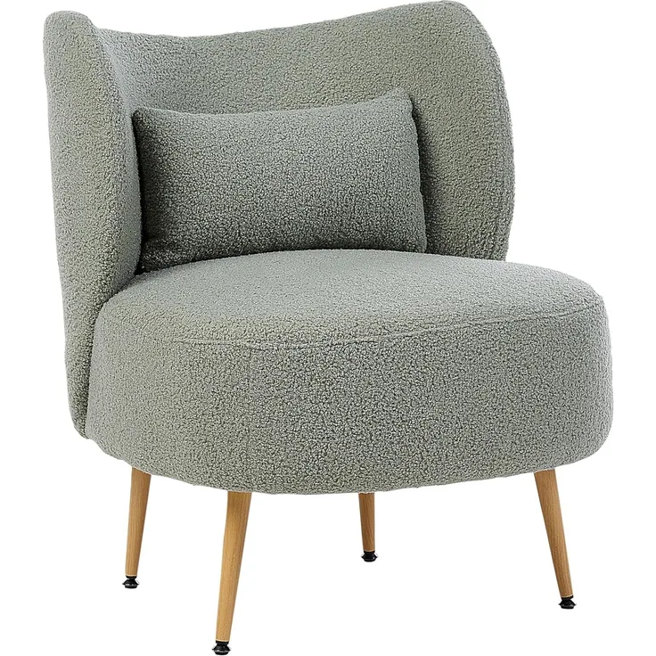 Sessel OTSBY II mit Kissen Bouclé Grün