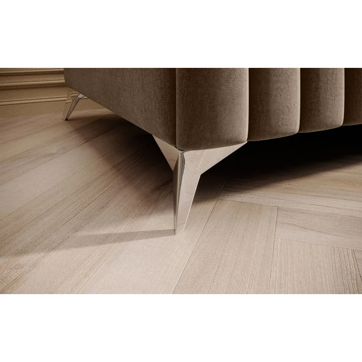 Polsterhocker Designerhocker Hocker ELENI Stoff Monolith Hellbraun – Bild 4