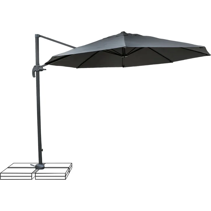 osoltus Ampelschirm Sonnenschirm Pendelschirm rund 300 cm Anthrazit