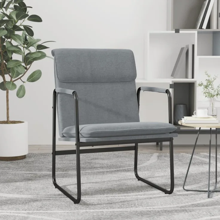 vidaXL Loungesessel Hellgrau 55x64x80 cm Stoff 351342