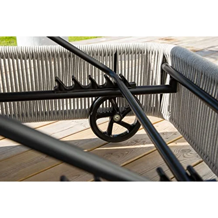 Gardenson Sonnenliege, Grau-Schwarz, Metall mit Schaumstofffüllung, 75x32x205 cm, Gartenmöbel – Bild 4