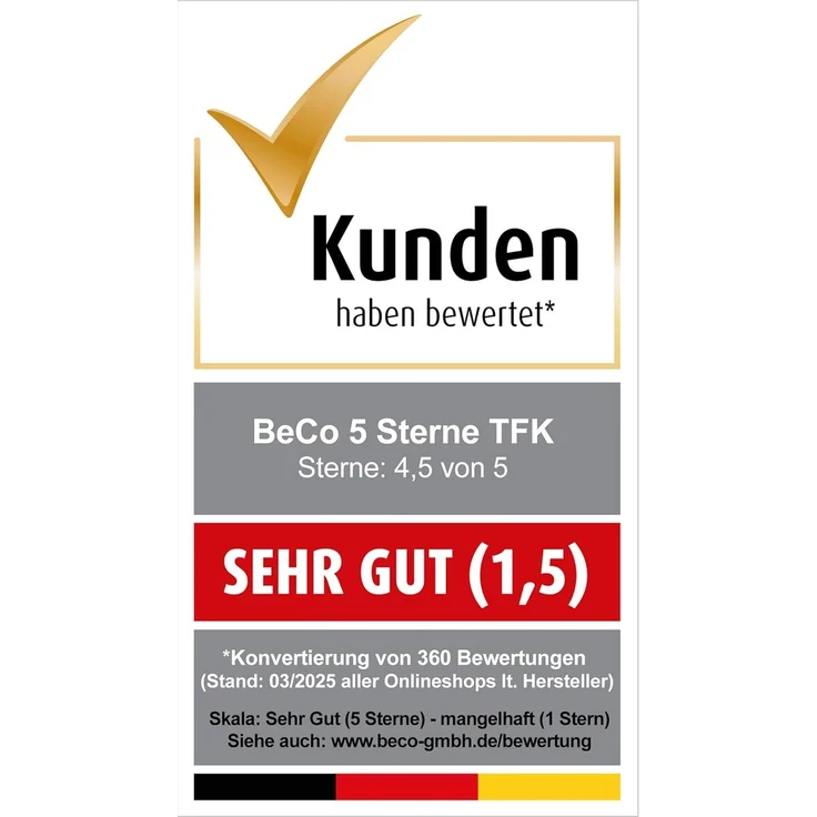 Taschenfederkernmatratze 5 Sterne TFK – GOLD Luxus-Taschenfederkernmatratze Hotelkomfort, Beco, 29 cm hoch, Wendematratze, gleichfeste Seiten, Premiumhöhe, auch in 140x200 – Bild 2