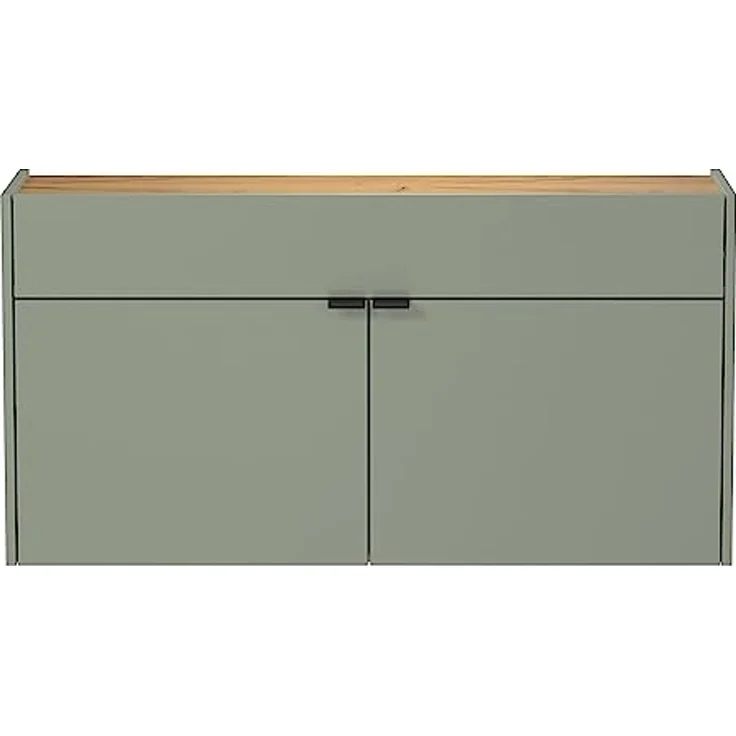 Lomadox Schuhschrank ABERDEEN-01 grün mit Eiche Nb, ideal für schmale Flure, 110/57/22 cm – Bild 6