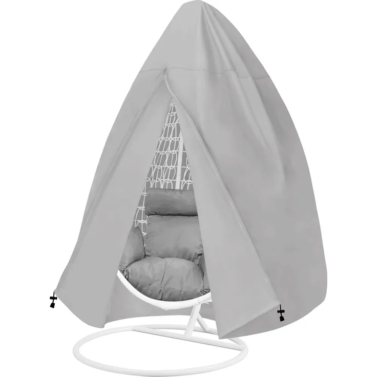 Hängesessel Schutzhülle 230 × 115 cm UV resistent, Wasserdicht, Reißverschluss, Grau, Outdoor Single Chair