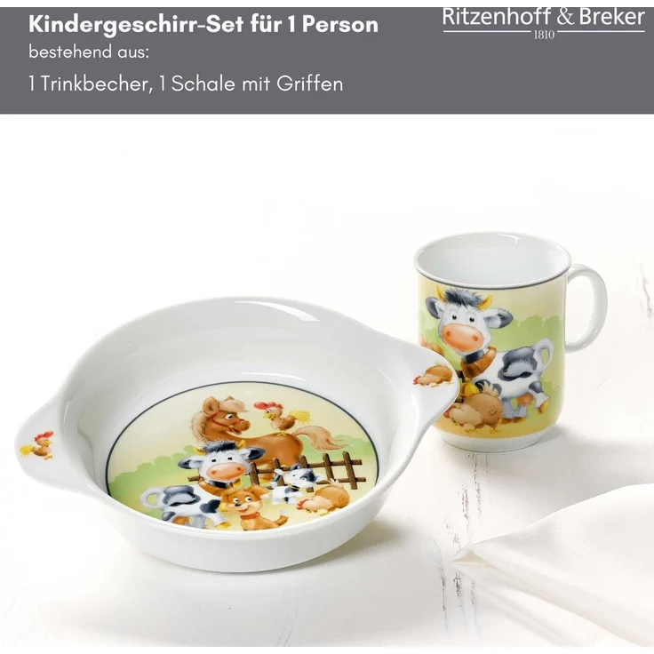 Ritzenhoff & Breker HOFTIERE Kindergeschirr Set 2-teilig – Bild 4