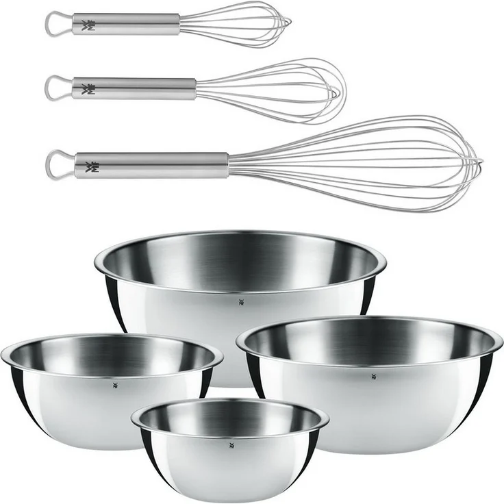 WMF Schüssel Set Gourmet 4-teilig und Schneebesen Set Profi Plus 3-teilig – Bild 1