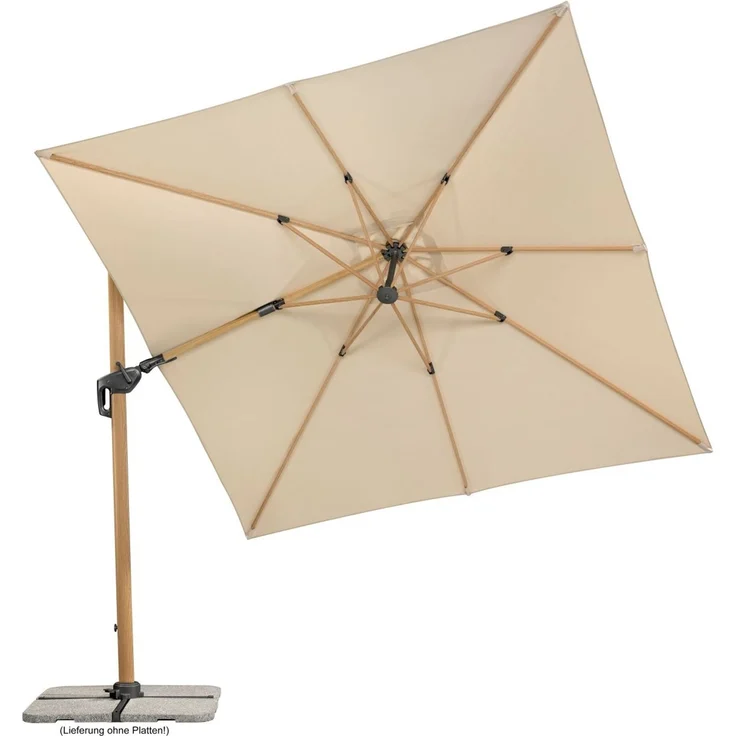 Schneider Schirme Ampelschirm, Rhodos Woody, Natur / Holz-Schwarz, 3x3 m – Bild 3