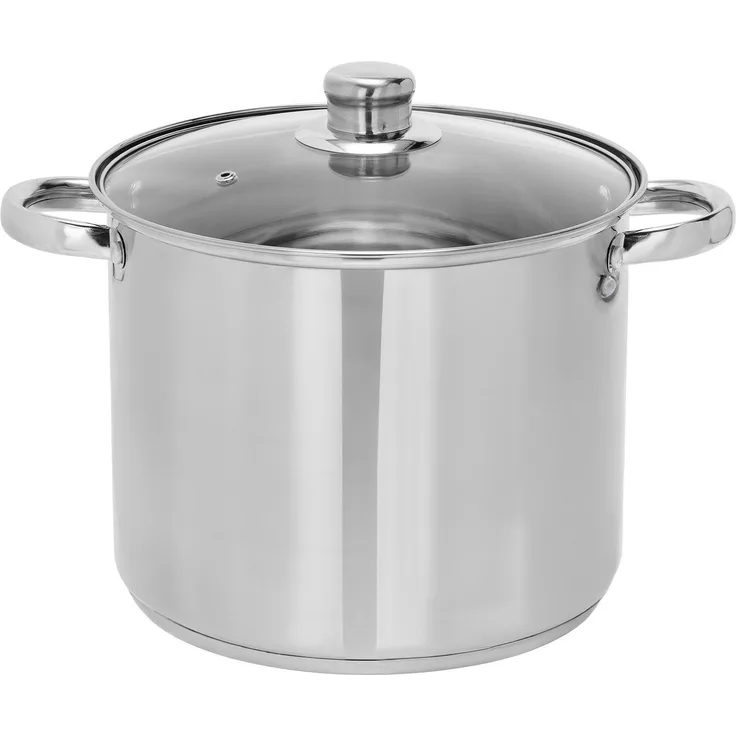 Infinity Goods Suppentopf – Glasdeckel – 9 l – 24 cm – Induktion und Gas – spülmaschinenfest – Edelstahl