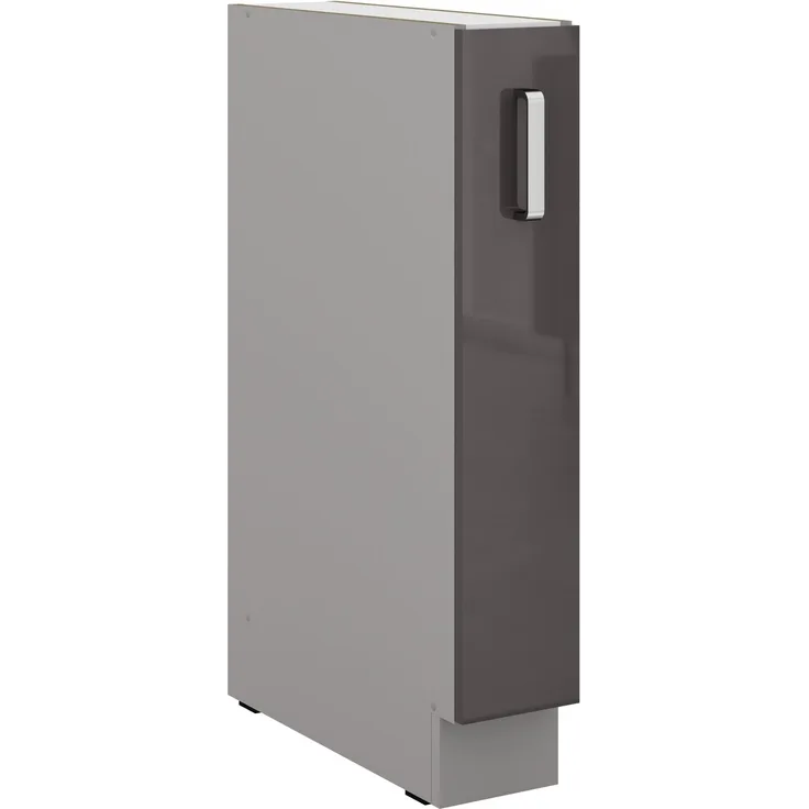 Küche Bianca Grey Hochglanz Grau Unterschrank 15 cm Schrankauszug Küchenschrank