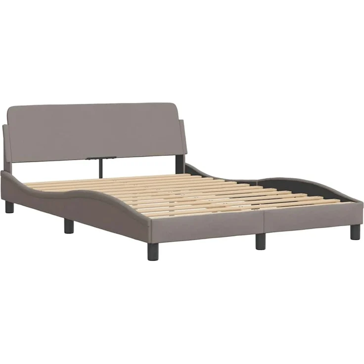 Doppelbett, Bettgestell Modernen ohne Matratze Taupe 140x200 cm Stoff d2659e – Bild 5