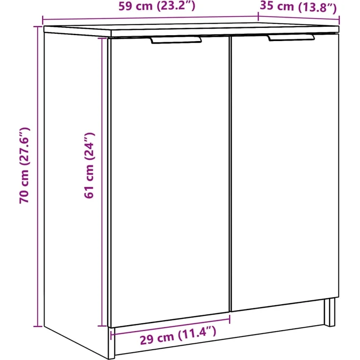 vidaXL Schuhschrank Altholz-Optik 59x35x70 cm Holzwerkstoff 856989 – Bild 9