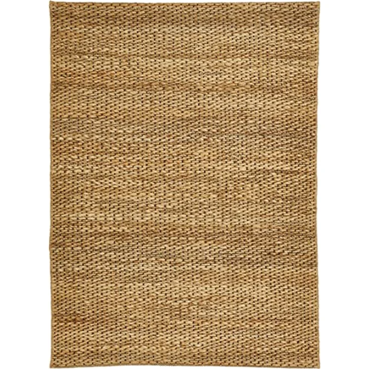 Linea Natura Teppich, Uni Naturfarben, rechteckig 65x130 cm, Handmade in India, für Fußbodenheizung geeignet, strapazierfähig, vegan – Bild 1