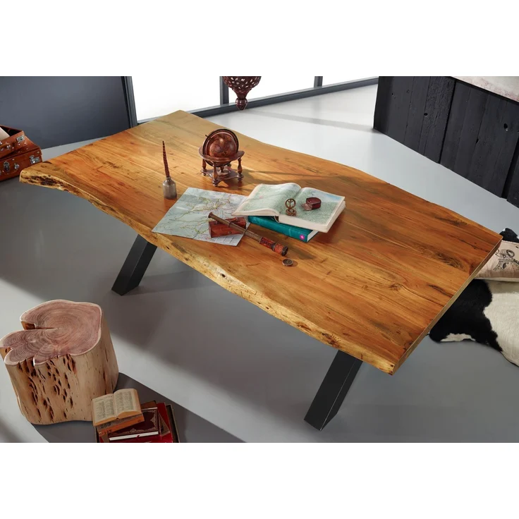 Esstisch Akazie 200x110x76 natur lackiert IRON LABEL #186 – Bild 2