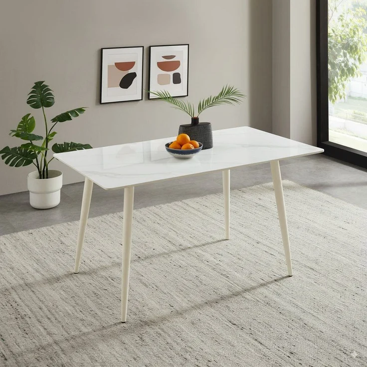 OTTO home Esstisch Rylee, mit kratzfester Sintersteinplatte und modernem Metallgestell – Bild 1