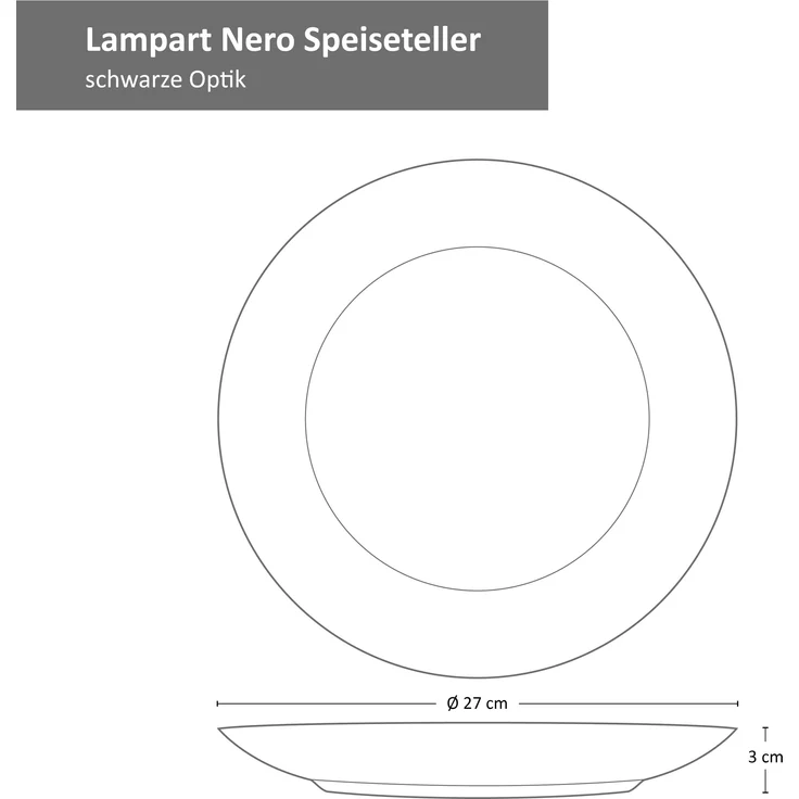 Mambocat Lampart Nero 18-tlg. Teller Set I Ess-, Suppen- & Kuchenteller – Bild 5