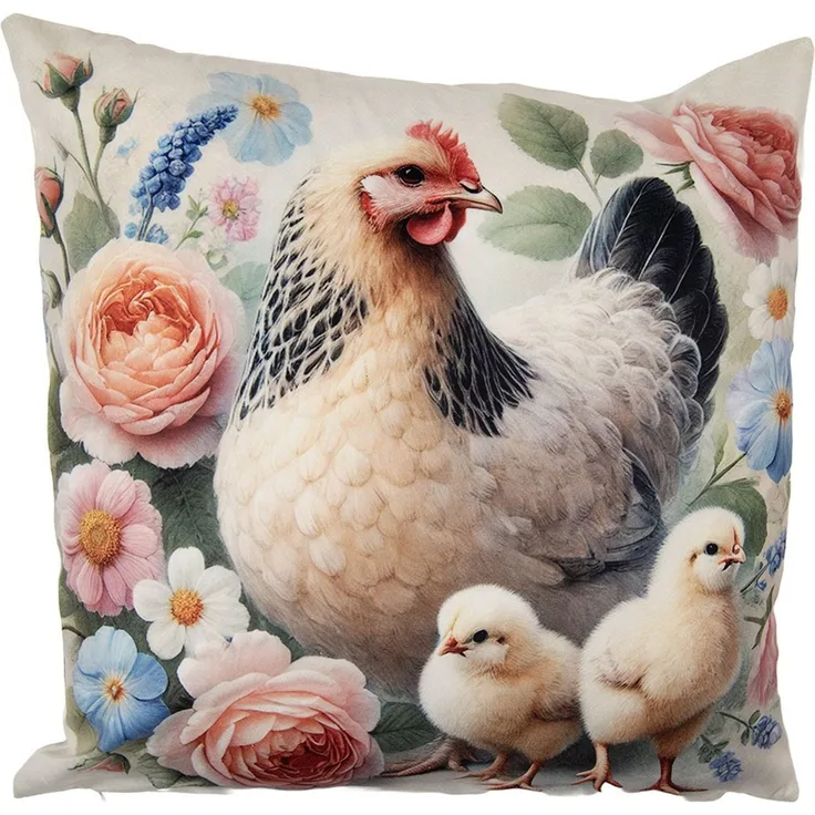 Clayre & Eef Dekokissen Landhaus, Dekokissen Kissenbezüge ohne Füllung Polyester 45x45 cm