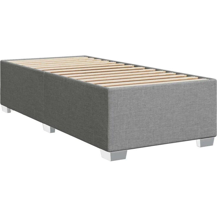 vidaXL Boxspringbett mit Matratze Hellgrau 90 x 200 cm Stoff 3450397 – Bild 5
