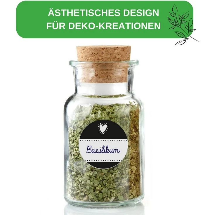 Thiru Gewürzbehälter Gewürzglas mit Korken 10 Stück - je 150 ml, (20-tlg), mit Korken – Bild 2
