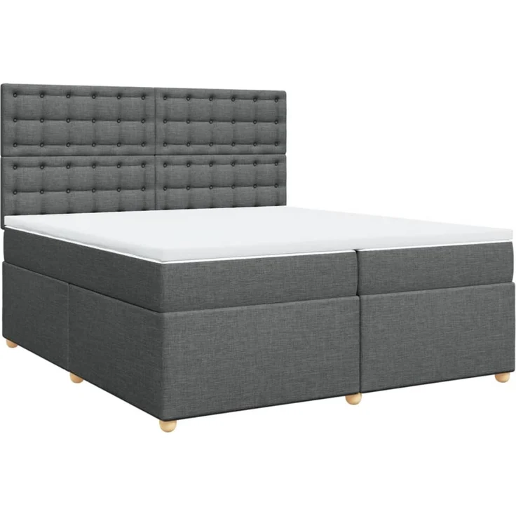 vidaXL Boxspringbett mit Matratze Dunkelgrau 200x200 cm Stoff 3293702 – Bild 3