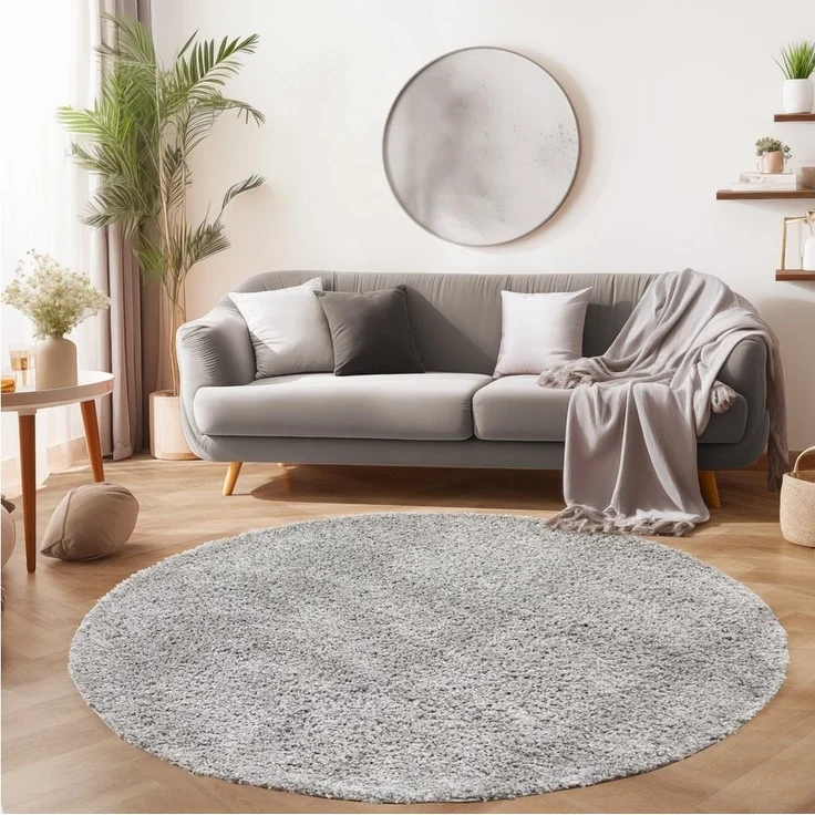 SIMPEX24 Teppich Unicolor - Einfarbig, Läufer, Höhe: 30 mm, Einfarbig Shaggy Teppich Wohnzimmer Langflor Versch. Farben und Größen – Bild 2