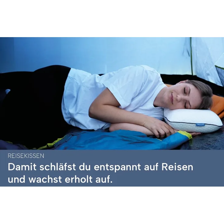 casimum Nackenstützkissen ergonomisches Reisekissen SUPER TRAVEL, Nackenkissen aus Memory Schaum, Füllung: Memory Foam (Memory Schaum), Bezug: Grau, Rückenschläfer, Seitenschläfer, stützend und bequem für unterwegs, 40 x 25 x 10 cm mit grauem Bezug