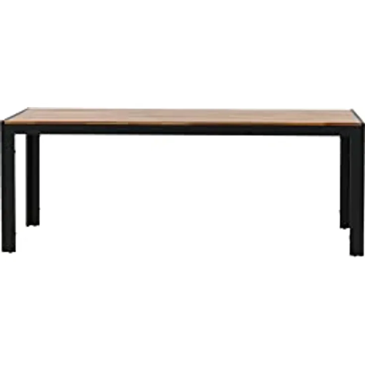 Gardenson Gartentisch, rechteckig, schwarz, Akazie und Metall, 90x75x205 cm, Gartenmöbel