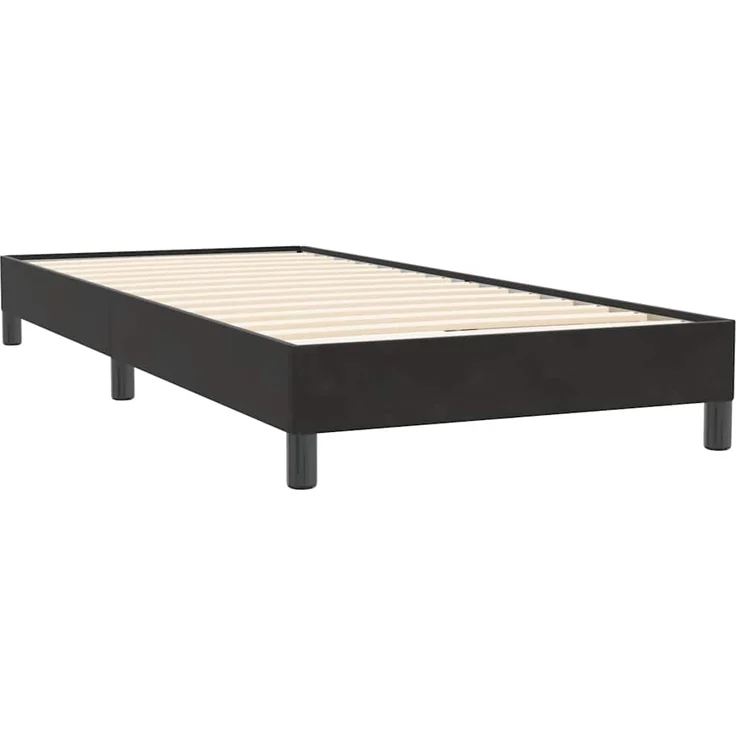 vidaXL Boxspringbett mit Matratze Schwarz 80x220 cm Samt 3315947 – Bild 3