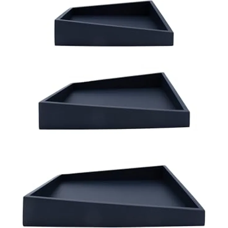 Spetebo Servierteller Deko Tablett 3er Set mit asymmetrischer Form, Holz, (Set, 3-tlg, 3 x Serviertablett), Serviertablett aus Holz im modernen Design