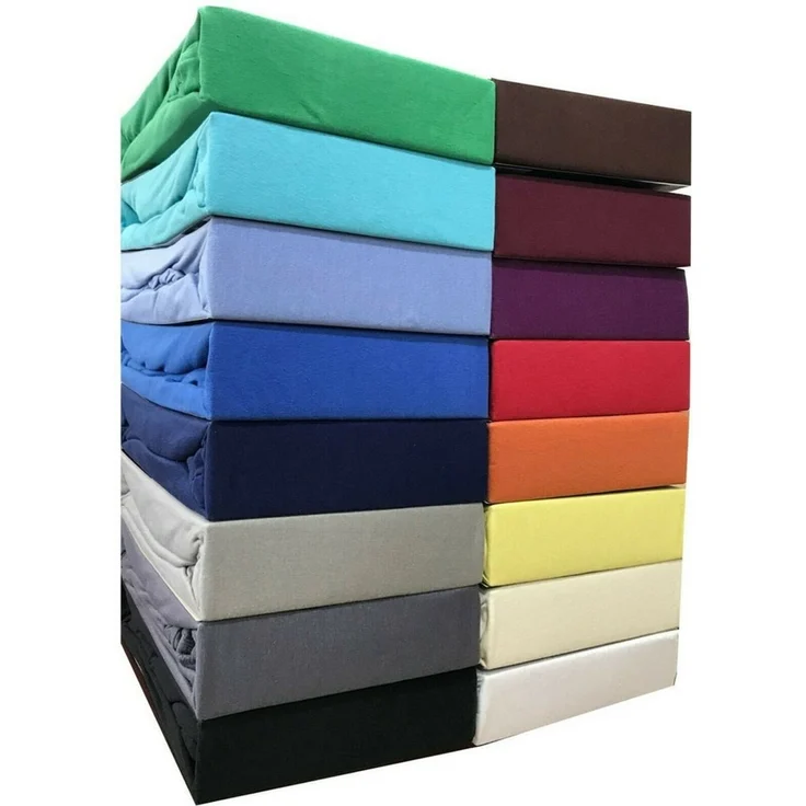 Visaggio Spannbettlaken Jersey aus 100% Baumwolle Boxspringbett / Wasserbett Spannbetttuch, Jersey, Gummizug: rundum, Spannbettlaken, Steghöhe 25 cm – Bild 4