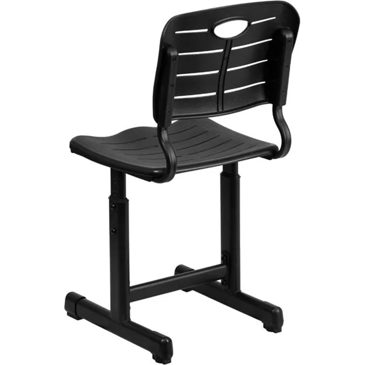 Flash Furniture Schreibtischstuhl für Klassenzimmer – Höhenverstellbarer Kinderstuhl von Grundschule bis Abschluss – Pflegeleichter Klassenzimmer-Stuhl – Schwarz – Bild 5