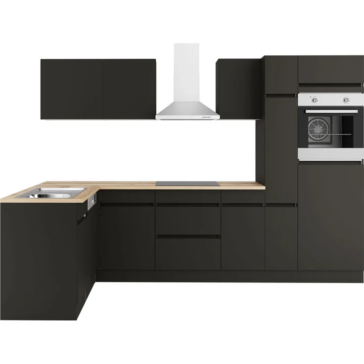 OPTIFIT Küchenzeile Roth, Stellmaße 300x175 cm, wahlweise mit E-Geräten, mit Apothekerschrank – Bild 1