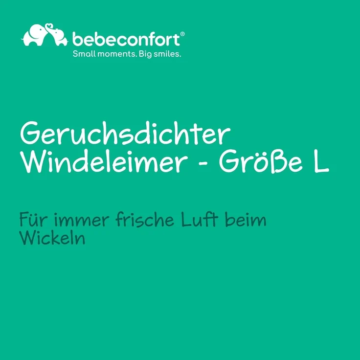 Bebeconfort geruchsdichter Windeleimer, Windeleimer, Deckel geruchsdicht, für alle Müllbeutel, für bis zu 30 Windeln, Bedienung mit einer Hand, praktische Größe, leicht zu reinigen, Grau – Bild 2