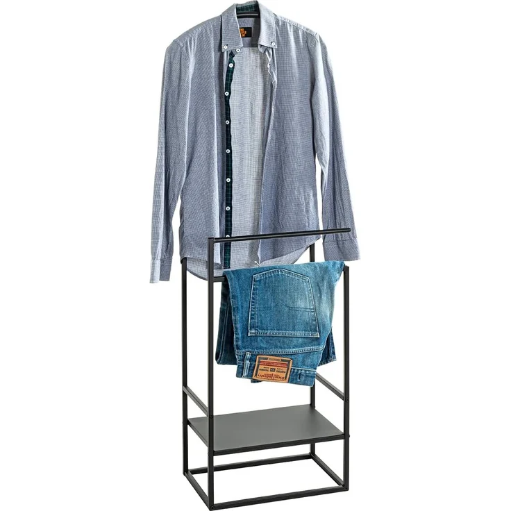 HAKU Möbel Herrendiener schwarz, Metall - Maße: B 47 cm x H 128 cm x T 26 cm, Style: Modern – Bild 5