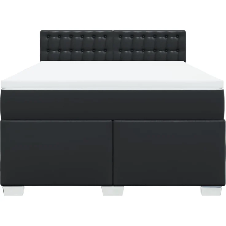 vidaXL Boxspringbett mit Matratze Schwarz 140x200 cm Kunstleder 3288424 – Bild 6