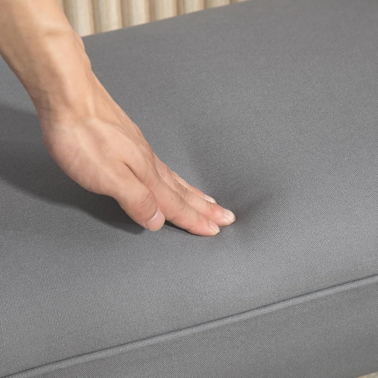 HOMCOM Polsterbank Flurbank für Schlafzimmer, bis 130 kg Belastbar (Sitzbank, 1-St, Bettbank), Segelstoff, Grau, 102 x 36 x 51 cm – Bild 9