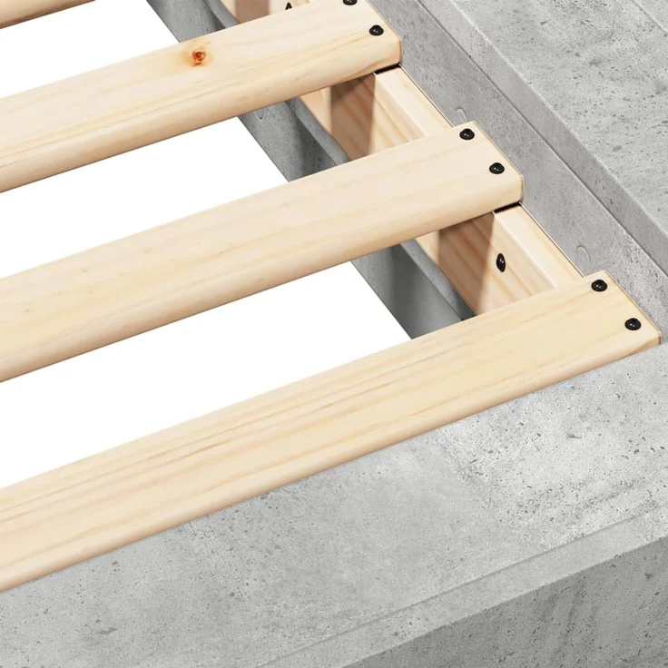 vidaXL Bettgestell Betongrau 75x190 cm Holzwerkstoff 3281248 – Bild 8