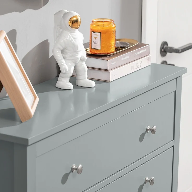 SoBuy FSR89-HG Schuhschrank, MDF, Lackiert, Grau, 76 x 78 x 18 cm – Bild 7