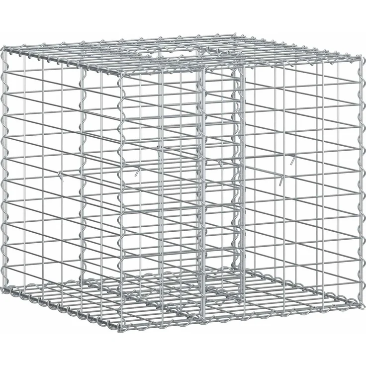 vidaXL Gabionen-Hochbeet 60 x 60 x 55 cm Verzinkter Stahl Silber 42033320 – Bild 2