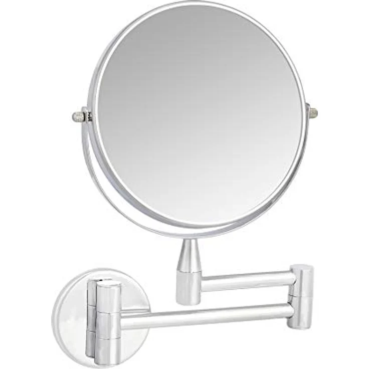 Amazon Basics Rund, Kosmetikspiegel zur Wandmontage, doppelseitig mit 1-fach/5-fach Vergrößerung, 32.5 x 25.4 cm, verchromt – Bild 2