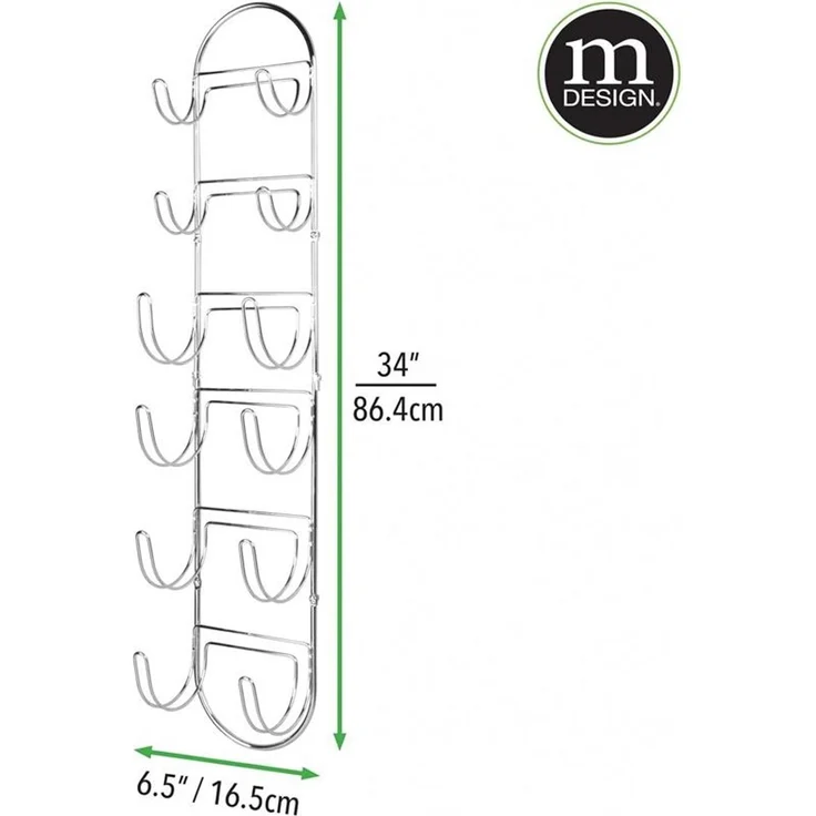 Handtuchregal Wand silber 6 Ablagen Handtuchhalter Badetuchhalter Bad mDesign – Bild 2